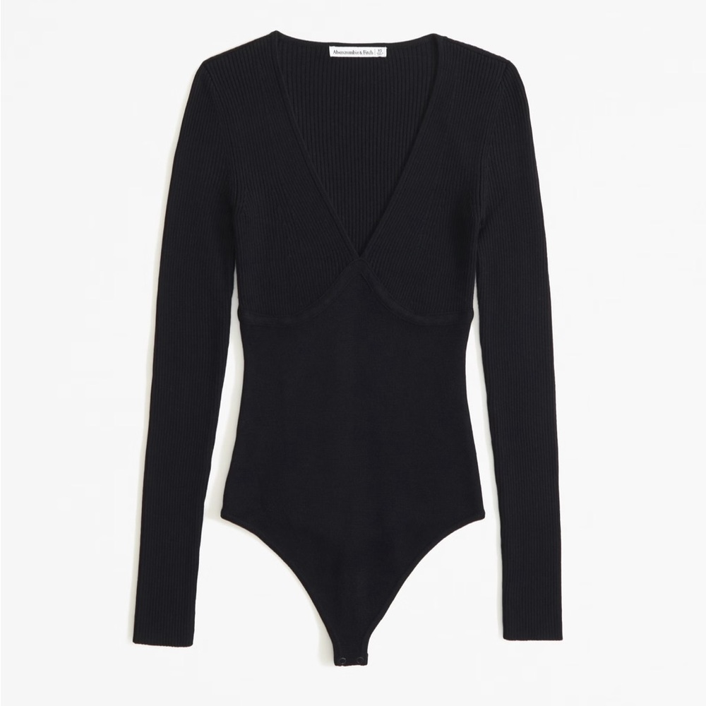NWT Abercrombie & Fitch Long-Sleeve V-Neck Sweater Bodysuit- small